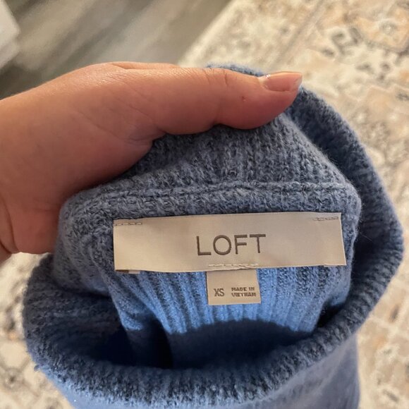 LOFT Ribbed Yoke Cozy Mock Neck Top - Picture 3 of 3